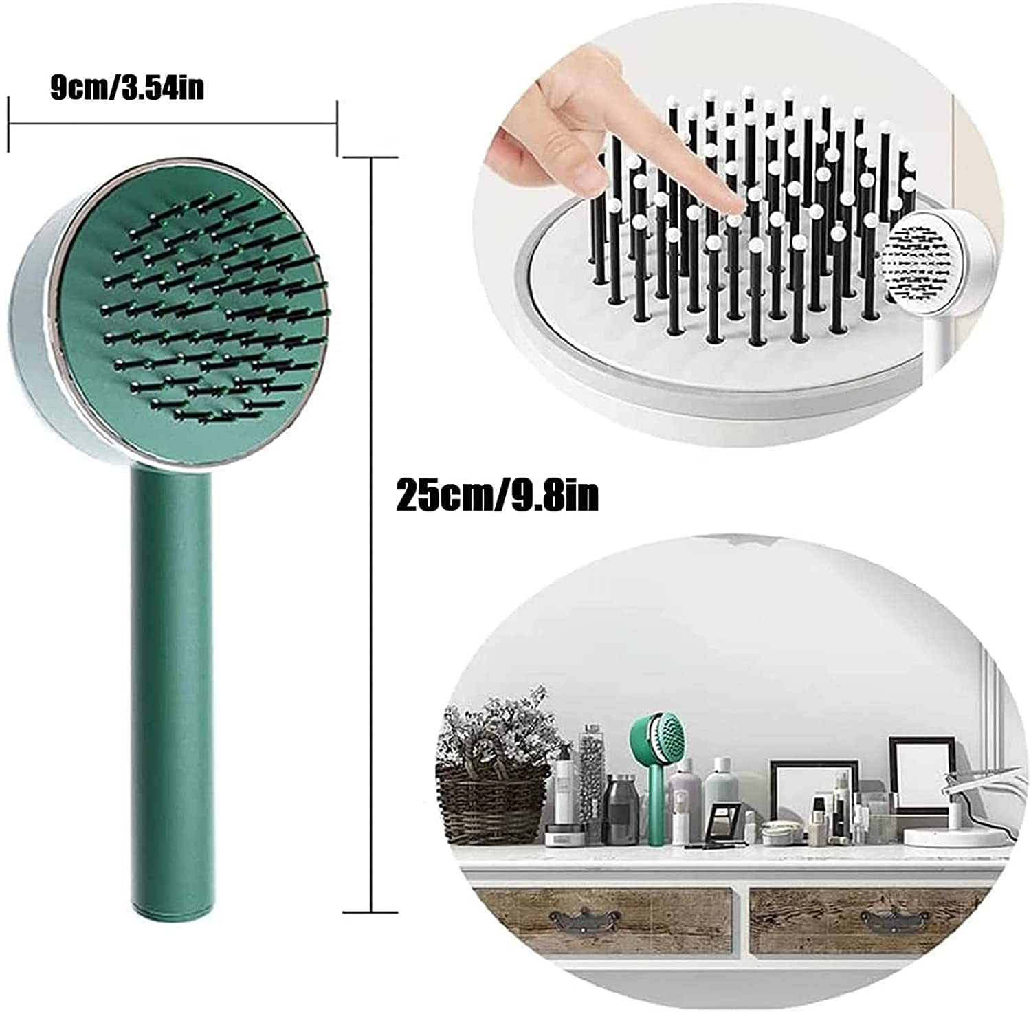 6034 Air Cushion Massage Brush, Airbag Massage Comb with Long Handle, Self-Cleaning Hair Brush, Detangling Anti-Static for All Hair 6034 Air Cushion Massage Brush, Airbag Massage Comb with Long Handle, Self-Cleaning Hair Brush, Detangling Anti-Static for All Hair